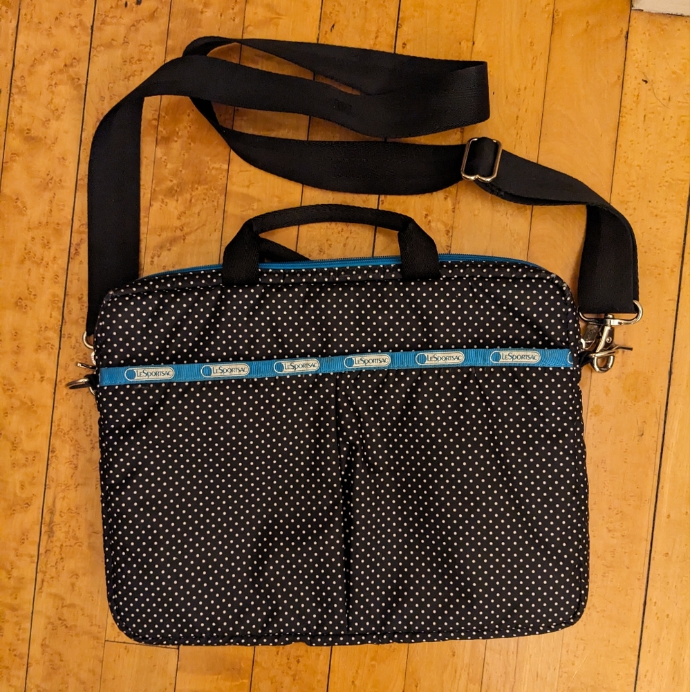 Lesportsac laptop case with removable shoulder strap, fits 14" laptops